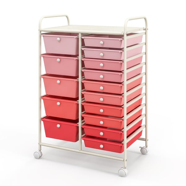 Praktisk Rullende Organiseringsvogn, 64×37×88 cmtommer, Lyserød , Star