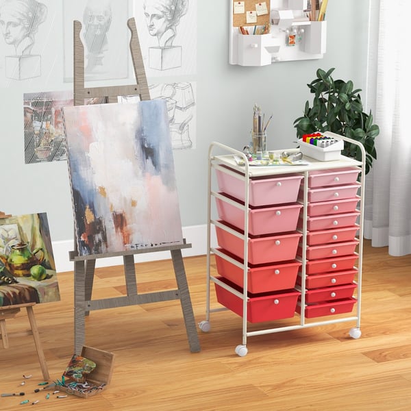 Praktisk Rullende Organiseringsvogn, 64×37×88 cmtommer, Lyserød , Star