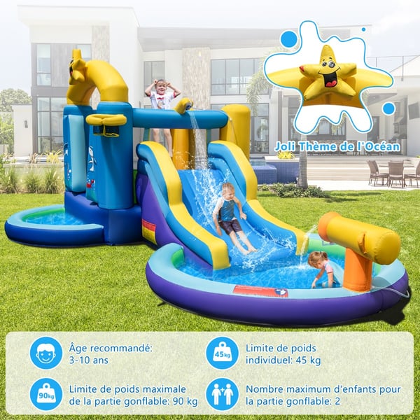 Oppustelig vandrutsjebane-park, 490x290x220 cm, Blå , Star