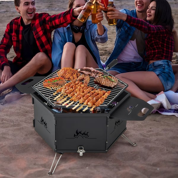 Transportabel kulgrill, 76×74×38 cm, Sort , Star