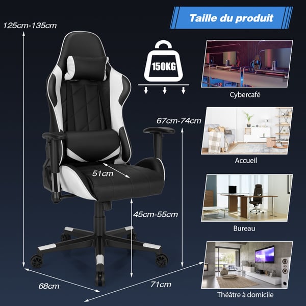Racerbil, 71x73x125-135 cm, Hvid , Star