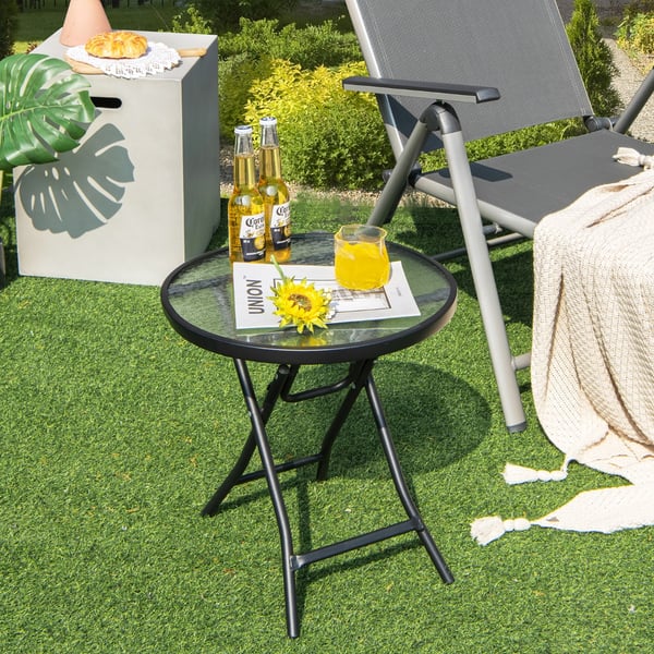 Sammenklappeligt terrassebord, 46x46x47 cm, Sort , Star