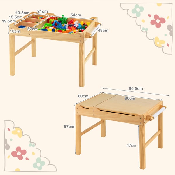 Aktivitetslegebord, 86×60×57 cm, Naturfarvet , Star
