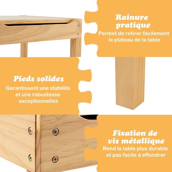 Aktivitetslegebord, 86×60×57 cm, Naturfarvet , Star