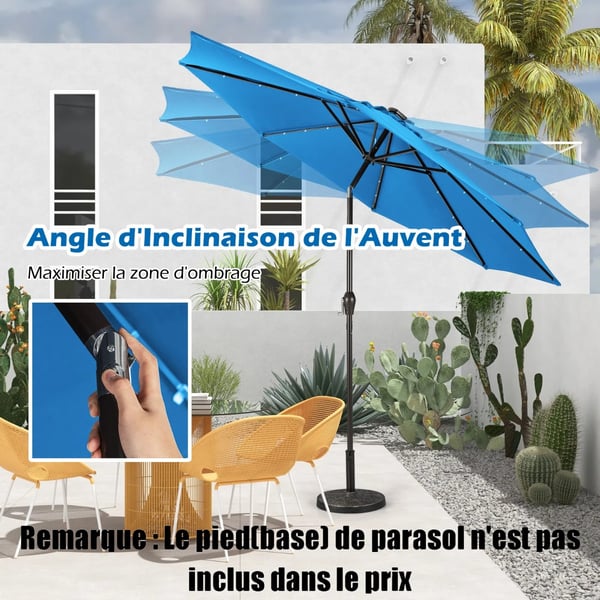 Haveparasol, 300x300x250 cm, Blå , Star