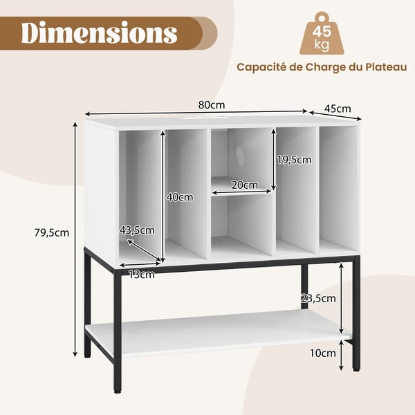 Pladespillerstativ, hvid, Star