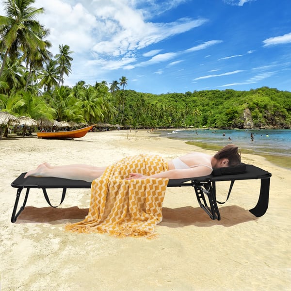 Strandstol, 63x142-194x92-37 cm, Sort , Star