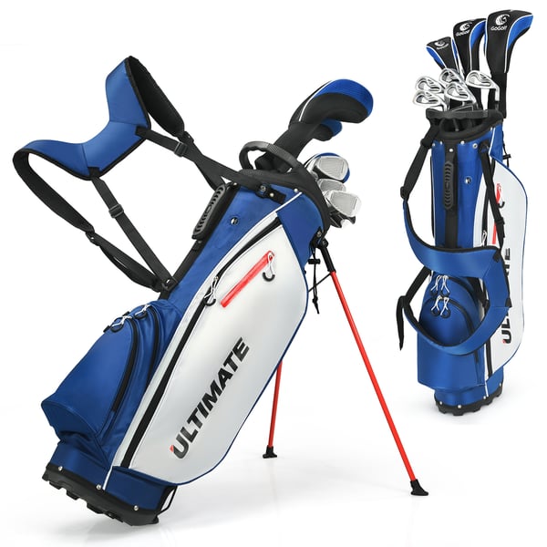 Golfkølle sæt, 9 dele til begyndere med stativtaske, ergonomisk design, kraftig metal , Star Golfkølle sæt, 9 dele til begyndere med stativtaske, ergonomisk design, kraftig metal , Star