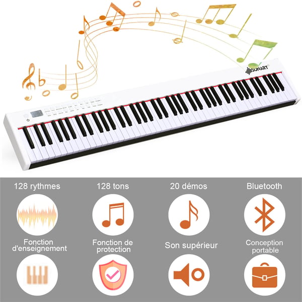 Digitaalipiano, 127x21.5x6.5 cm, Musta Valkoinen , Star