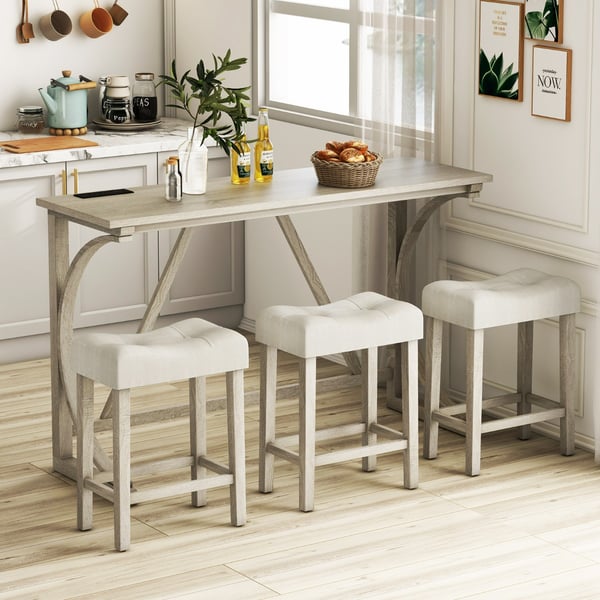 Baaripöytä setti, 150x48x92 cm, Harmaa Beige , Star