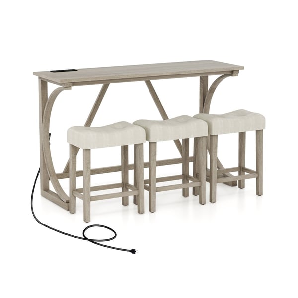 Baaripöytä setti, 150x48x92 cm, Harmaa Beige , Star
