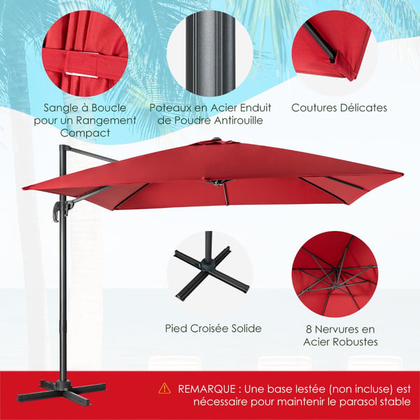 Parasol, 300x300x273 cm, Kaffebrun , Star