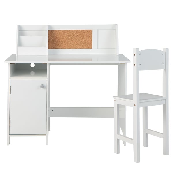 Børne skrivebord med stol, 90x45x85.5 cm, hvid , Star