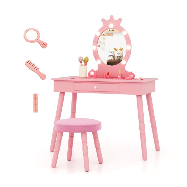 Sminkebord, 70x34x99 cm, Pink , Star
