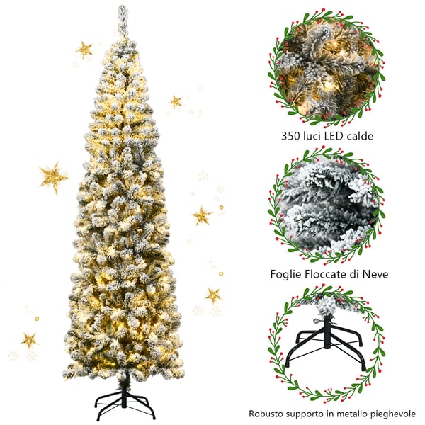 Juletræ, 225 cm, Hvid - materiale: PVC & metal , Star