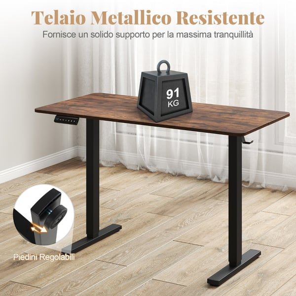 Ståbord, Elektrisk højdejusterbart skrivebord, 120x60x73-118 cm, Brun , Star