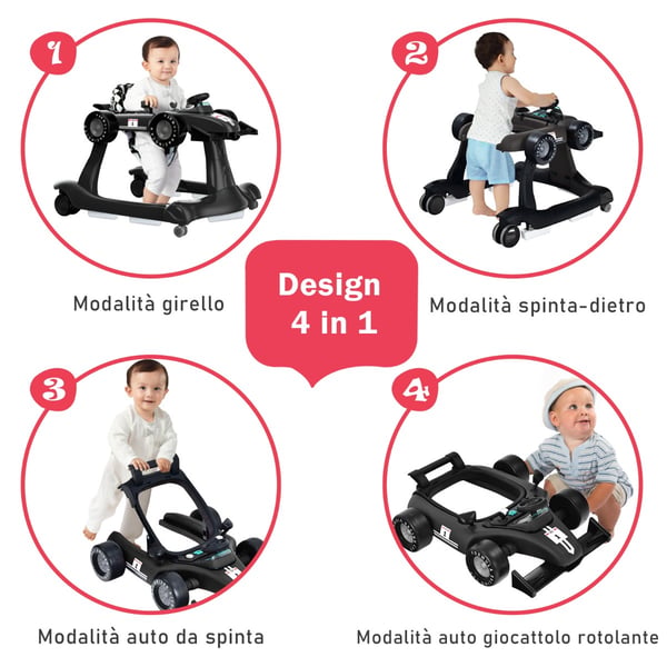 Baby Walker, 73x61x51.5/53.5/55.5 cm, Sort , Star