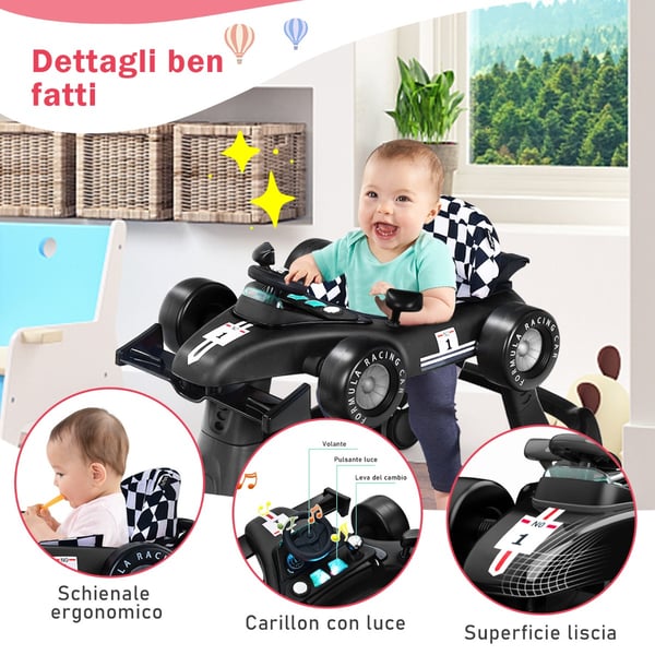 Baby Walker, 73x61x51.5/53.5/55.5 cm, Sort , Star