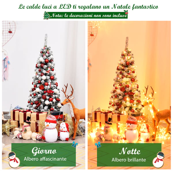 Juletræ med LED-lys, 135 cm, Frosted , Star