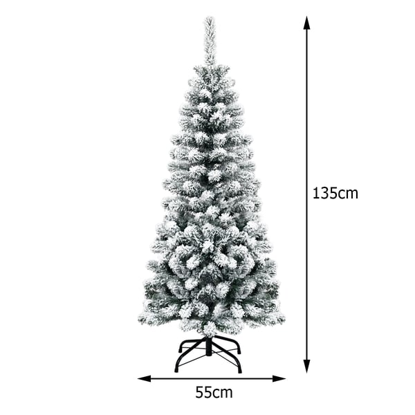 Juletræ med LED-lys, 135 cm, Frosted , Star