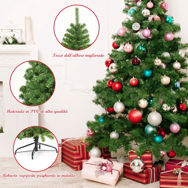 Kunstig juletræ, 229 cm - materiale: pvc, metal , Star