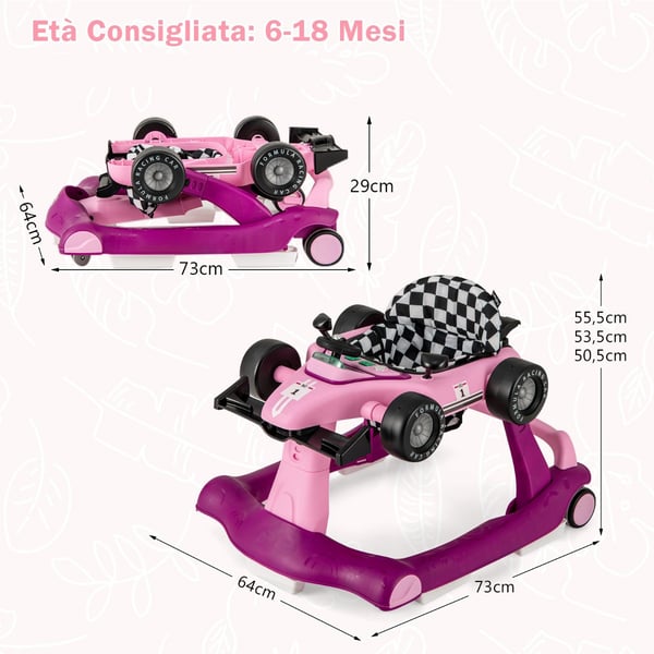 Baby Walker, 73x61x51.5/53.5/55.5 cm, Lilla , Star