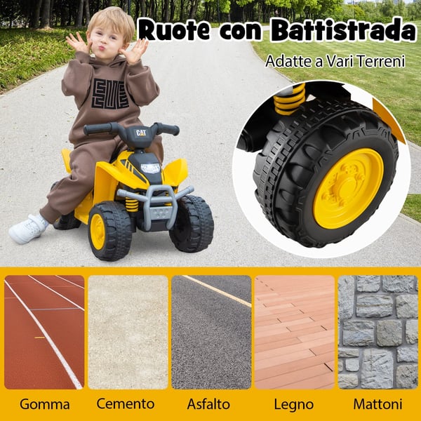 Elektrisk ATV, CAT-licenseret, 63x38x44 cm, Gul , Star