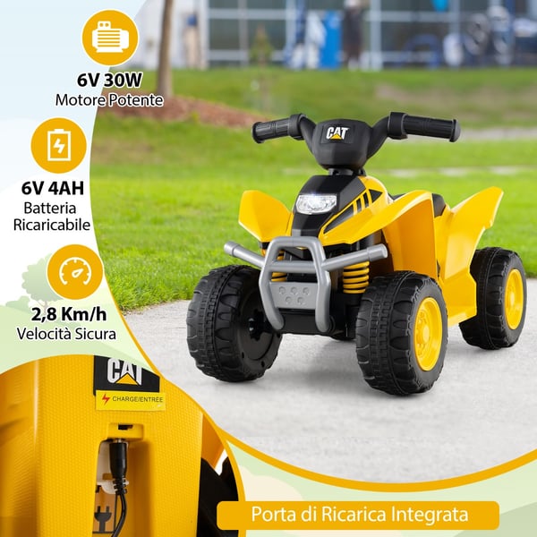 Elektrisk ATV, CAT-licenseret, 63x38x44 cm, Gul , Star