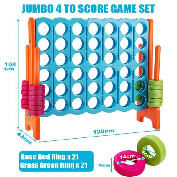 Gigantisk Connect 4-spil sæt, 120x42x104 cm, Orange , Star