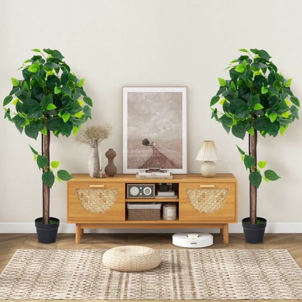 Kunstig Hortensia Træ, 114 cm, Grøn og Sort , Star