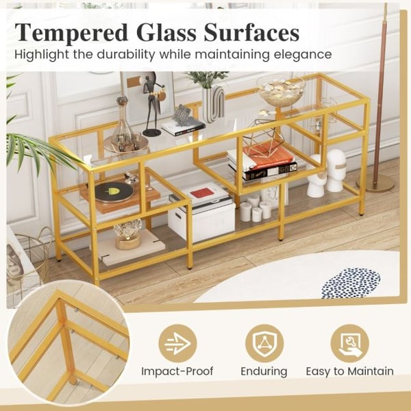 TV Konsolbord, 147×41×62 cm, Guld , Star