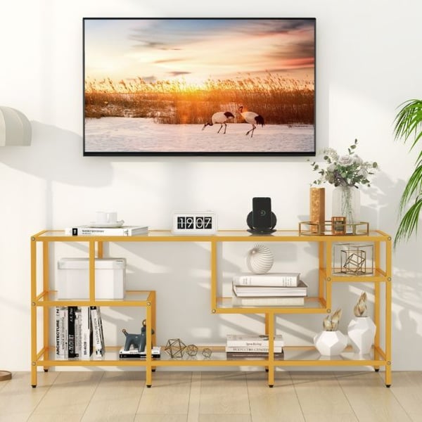 TV Konsolbord, 147×41×62 cm, Guld , Star