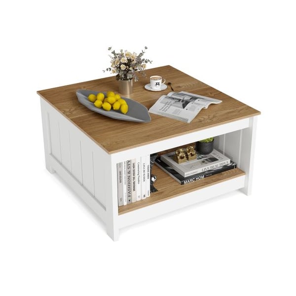 Kaffebord, 80x80x45 cm, Natur & Hvid , Star Kaffebord, 80x80x45 cm, Natur & Hvid , Star