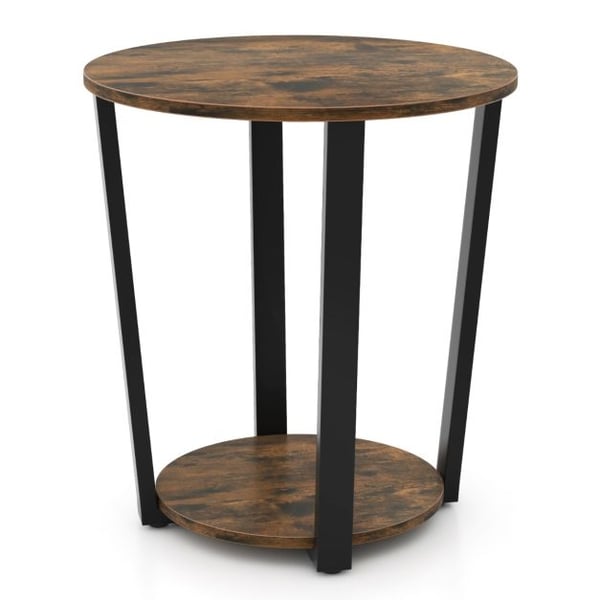 2-Niveau Accent Sidebord, 50x50x56 cm, Rustikt Brun , Star