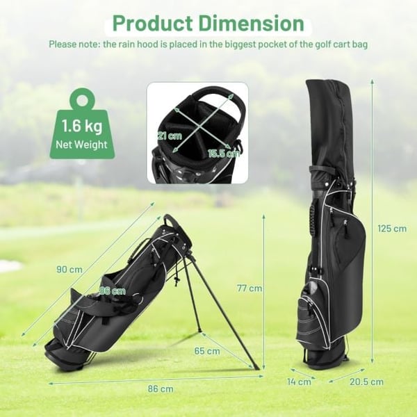 Golfbag, 25.4x17.78x88.9 cm, Blå , Star