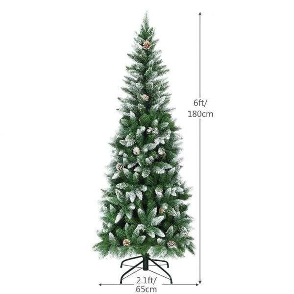 Kunstig juletræ, 6×19 cm, Grøn, Hvid , Star