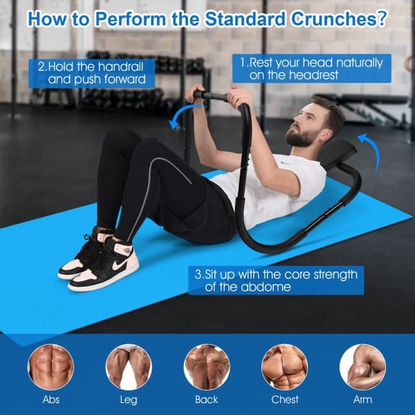 Vatsalihasharjoituslaite, Kannettava Fitness Crunch -harjoitin, 72×72×64 cm, Musta/Valkoinen , Star