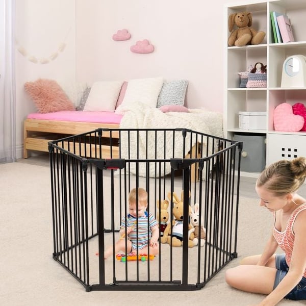 Baby Pet Sikkerhedslegeplads, 122x62x74 cm, Sort/Hvid , Star