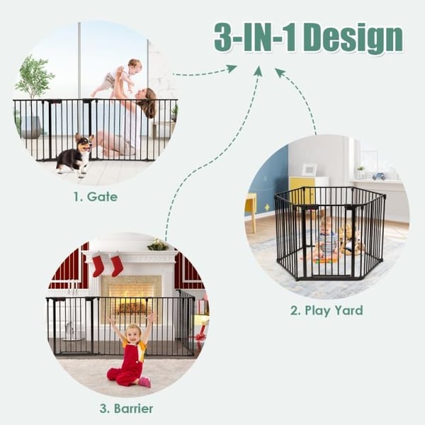Baby Pet Sikkerhedslegeplads, 122x62x74 cm, Sort/Hvid , Star