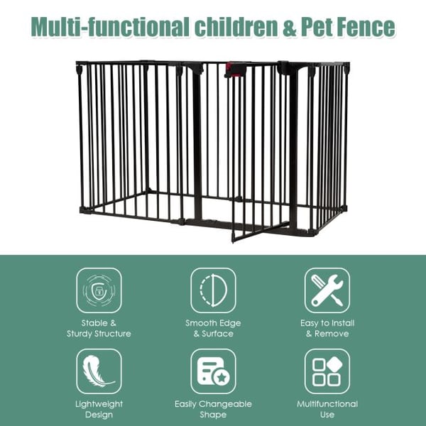 Baby Pet Sikkerhedslegeplads, 122x62x74 cm, Sort/Hvid , Star
