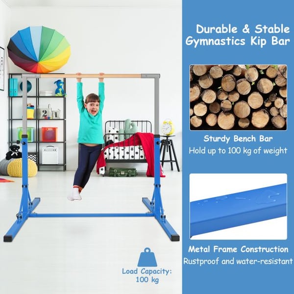 Gymnastikstang, 136x172x(90-150) cm, Blå , Star