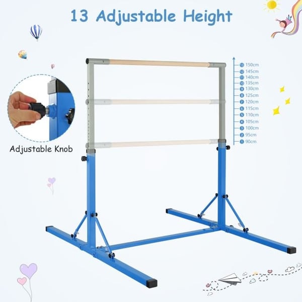 Gymnastikstang, 136x172x(90-150) cm, Blå , Star