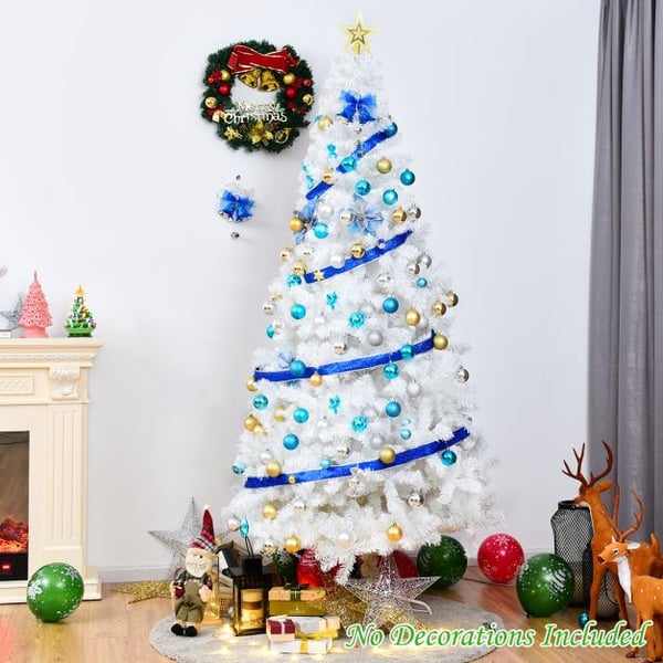 Juletræ, 244 cm, Hvid - materiale: PVC , Star