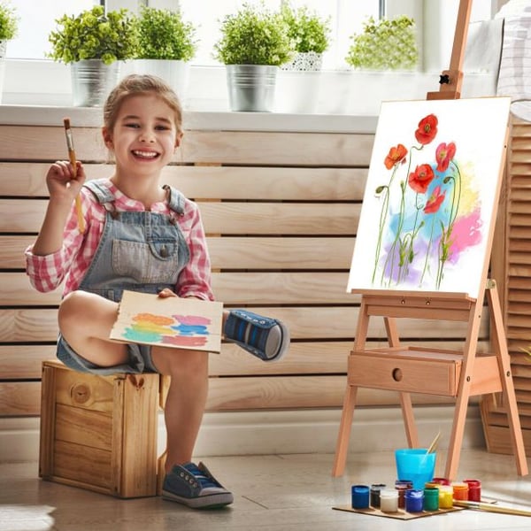 Taiteilijan maalausteline, 43×42×151 cm, luonnonpuu , Star