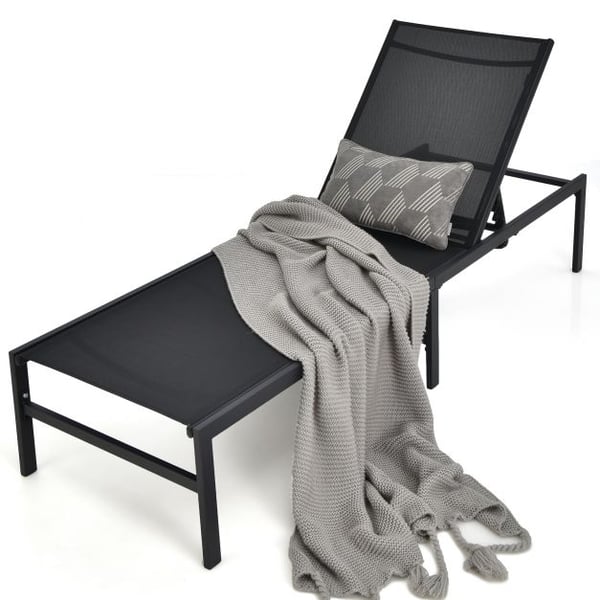 Chaiselongstol, 64x198x67-103 cm, Sort , Star