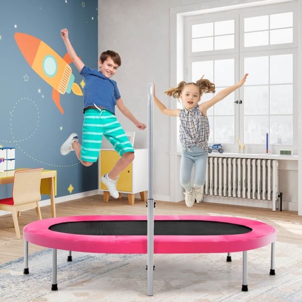 Fitnessstudsmatta, dubbel hopfällbar, justerbart handtag, rosa , Star