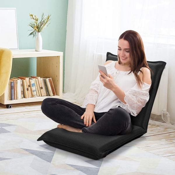 Sammenklappelig dovenmand sofa stol, 100×46×8 cm, Sort , Star