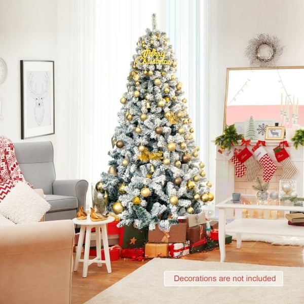 Kunstig juletræ, 2,3m snedækket med 1010 spidser, 128x230 cm, Grøn Hvid , Star