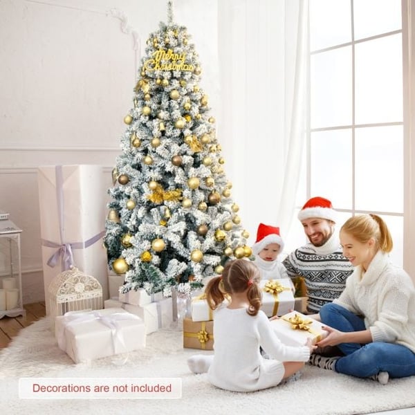 Kunstig juletræ, 2,3m snedækket med 1010 spidser, 128x230 cm, Grøn Hvid , Star