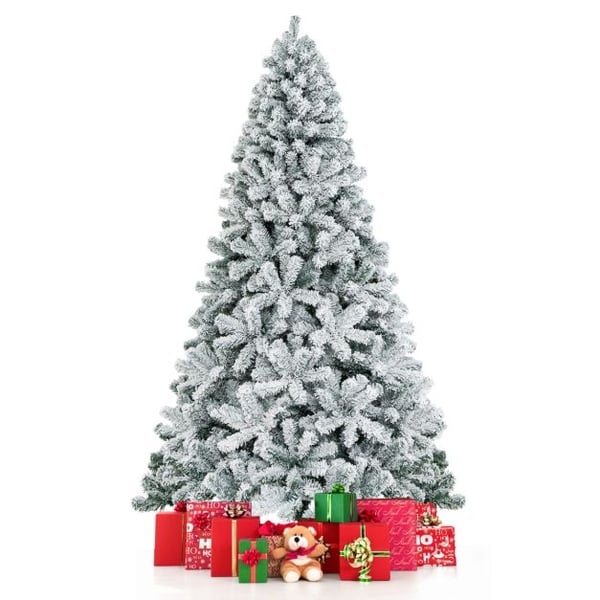 Kunstig juletræ, 2,3m snedækket med 1010 spidser, 128x230 cm, Grøn Hvid , Star